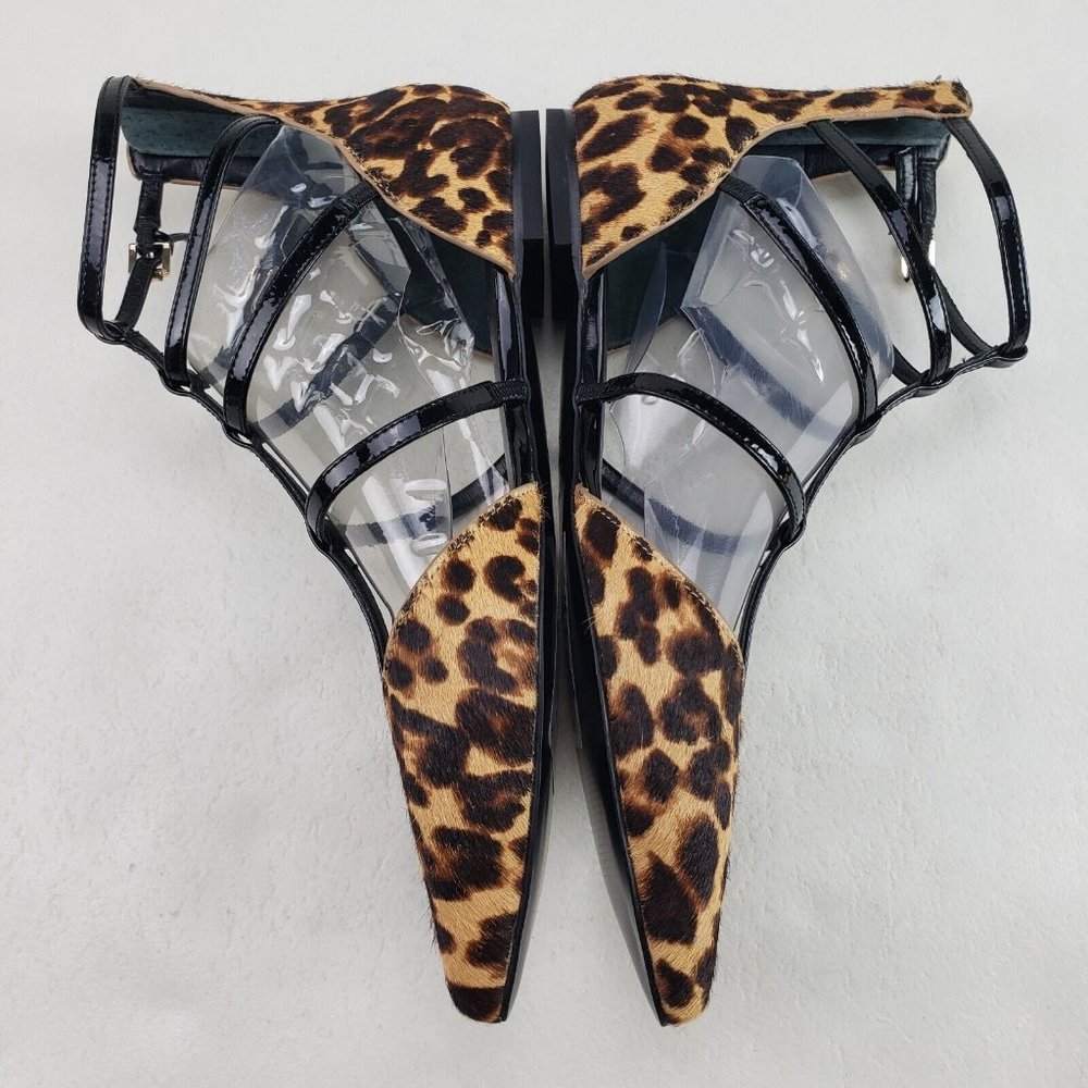 Marc Fisher Scoutly Cage Calf Hair Flats Womens 7.5 Leopard Print Pointed Toe - Picture 6 of 12